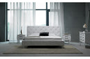 Modrest Monte Carlo White Leatherette Modern Twin Bed with Crystals