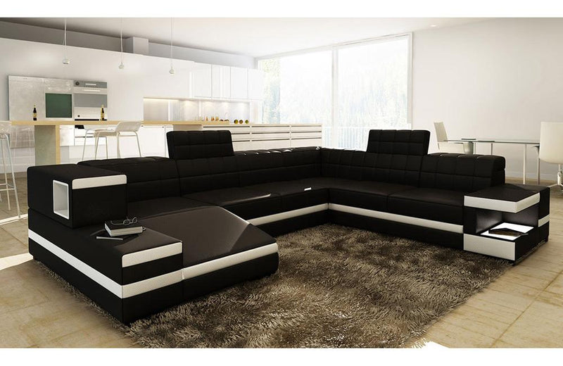 Lilah Modern Bonded Leather Sectional Sofa