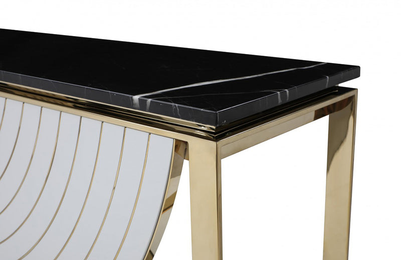 Modrest Flavio Gold + Marble Console Table