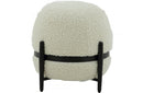 Divani Casa Fouston Contemporary White Sherpa Ottoman