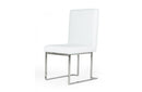 Modrest Fowler Modern White Leatherette Dining Chair Set of 2
