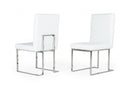 Modrest Fowler Modern White Leatherette Dining Chair Set of 2