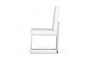 Modrest Fowler Modern White Leatherette Dining Chair Set of 2