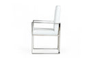 Modrest Fowler Modern White Eco-Leather Dining Armchair