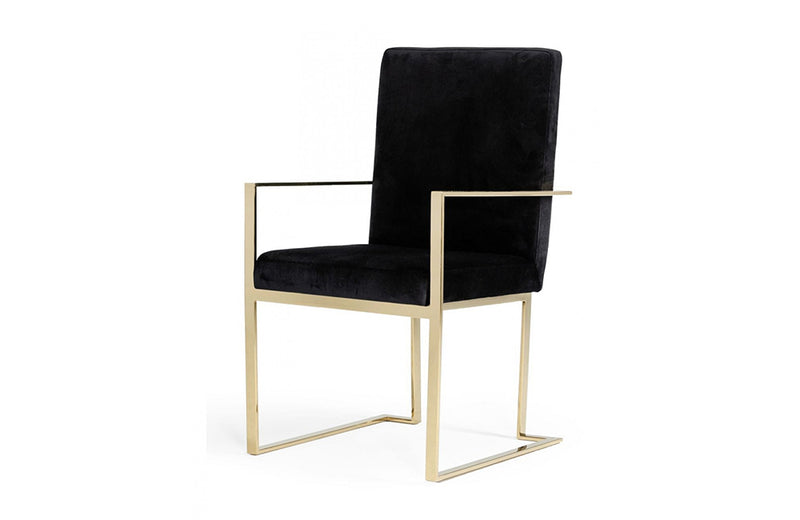 Modrest Fowler Modern Black Velvet Dining Chair