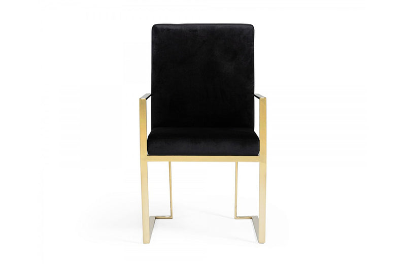 Modrest Fowler Modern Black Velvet Dining Chair