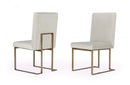 Modrest Fowler Modern Grey Velvet Dining Chair Set of 2