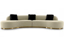 Divani Casa Frontier Glam Beige Fabric Curved Sectional Sofa