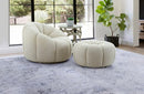 Divani Casa Gadson Contemporary White Sherpa Accent Chair