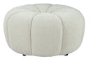 Divani Casa Gadson Contemporary White Sherpa Ottoman