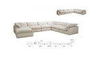 Divani Casa Garman Modern Light Grey U Shaped Sectional Sofa