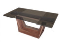 Modrest Babia Modern Smoked Glass & Walnut Extendable Dining Table