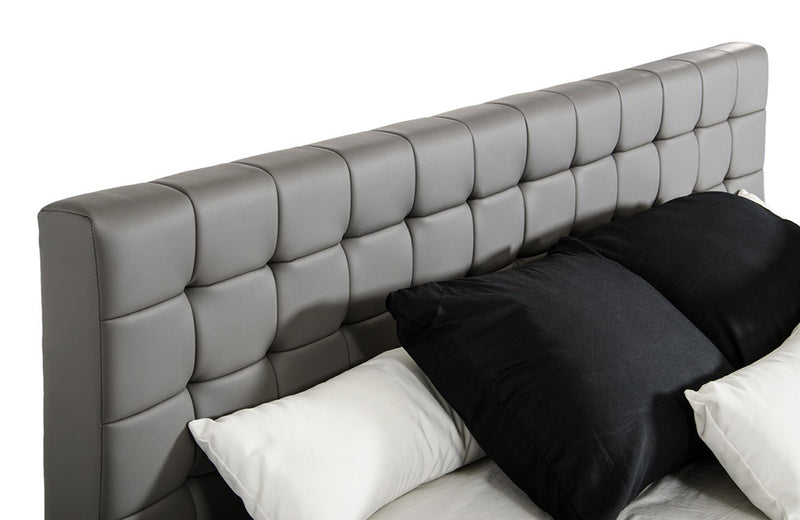Modrest Gemma Modern Grey Leatherette Bed