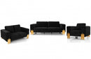 Divani Casa Georgia Modern Velvet Glam Black + Gold Sofa Set