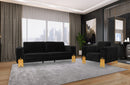 Divani Casa Georgia Modern Velvet Glam Black + Gold Sofa Set