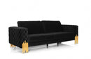 Divani Casa Georgia Modern Velvet Glam Black + Gold Sofa