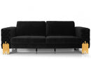 Divani Casa Georgia Modern Velvet Glam Black + Gold Sofa