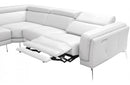 Divani Casa Gilsum White Modern Leather U Shaped Sectional Sofa with Recliner