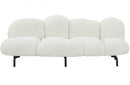 Divani Casa Glaster Contemporary White Sherpa 88" Bubble Sofa