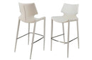 Modrest Hayes Modern White Eco-Leather Bar Stool (Set of 2)