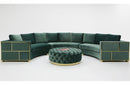 Divani Casa Ritner Modern Black Velvet Curved Sectional Sofa