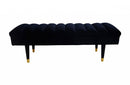 Divani Casa Ritner Modern Black Velvet Bench