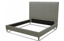 Modrest Hemlock Modern Light Grey Velvet Bed