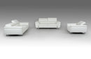 Highline Italian Modern White Top Grain Leather 3 PC Sofa Set