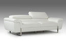 Highline Italian Modern White Top Grain Leather 3 PC Sofa Set