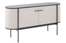 Modrest Hobart Modern Beige Fabric & Black Metal Buffet