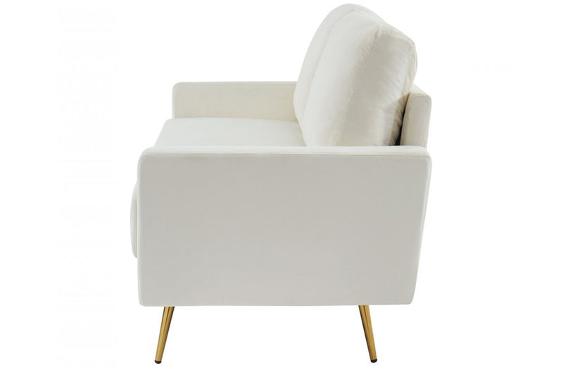Divani Casa Huffine Modern Beige Fabric Sofa
