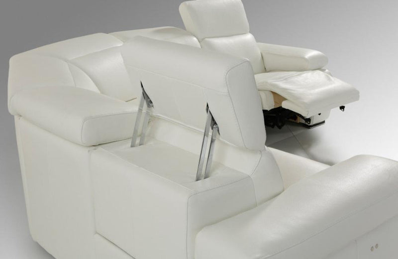 Hyding Modern White Italian Leather Sectional Sofa