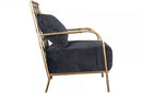 Divani Casa Ignacio Glam Black Velvet & Gold Accent Chair