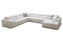 Laura Modern White Leather Sectional Sofa