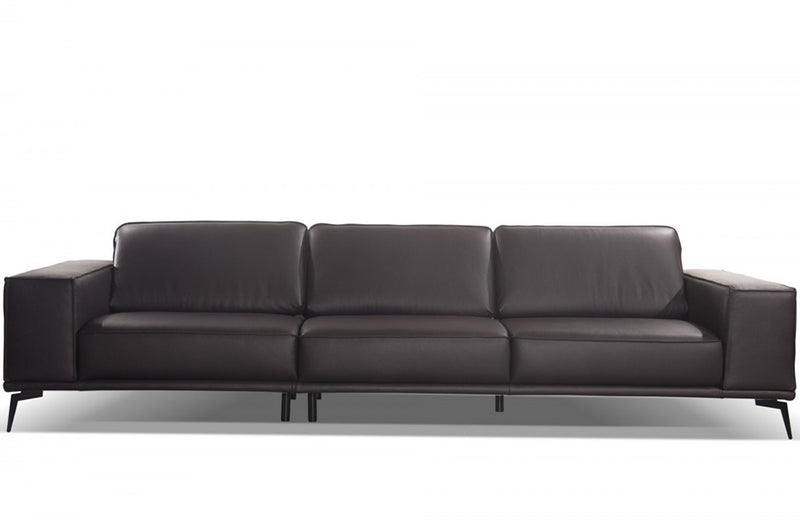 Darwin Italian Modern Dark Brown Leather Sofa