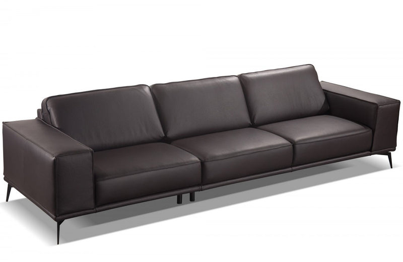 Darwin Italian Modern Dark Brown Leather Sofa