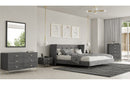 Nova Domus Bryan Modern Grey Velvet & Gold Bed