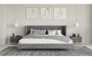 Nova Domus Bryan Modern Grey Velvet & Gold Bed