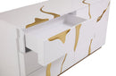 Modrest Aspen Modern White & Gold Dresser