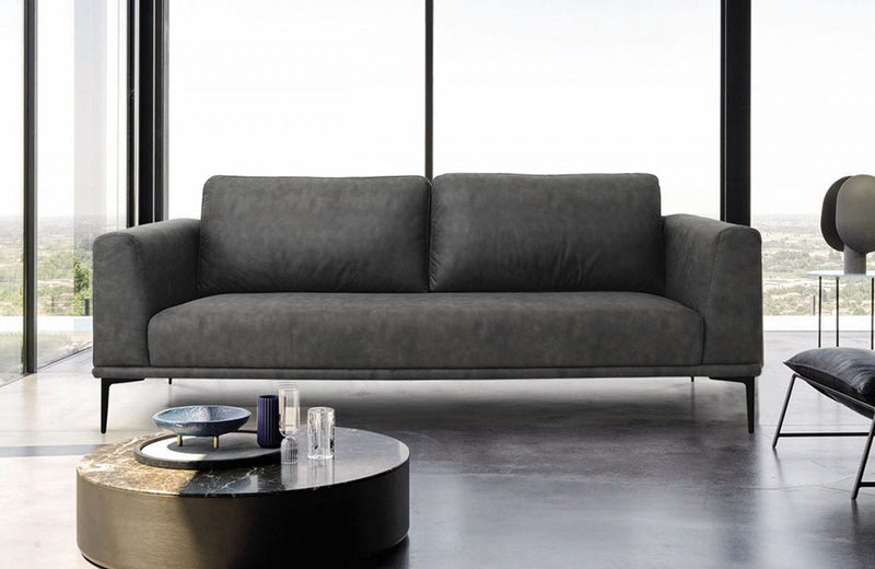 Divani Casa Jada Modern Dark Grey Loveseat | Paramus Mega Furniture