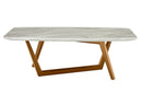 Modrest James Mid Century Walnut + Ceramic Coffee Table