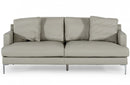 Divani Casa Janina Modern Light Grey Leather Sofa