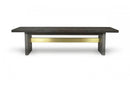 Modrest June Modern Dark Grey Concrete & Walnut Dining Bench
