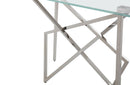 Modrest Hawkins Modern Glass & Stainless Steel Console Table