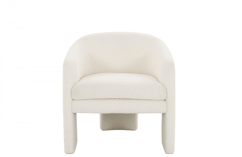 Modrest Khan Modern White Fabric Accent Chair