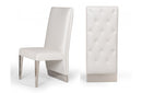 Modrest Kilson Modern White Leatherette & Stainless Steel Dining Chair (Set of 2)