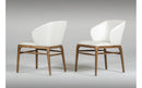 Modrest Kipling Modern Cream & Walnut Dining Chair