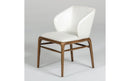 Modrest Kipling Modern Cream & Walnut Dining Chair