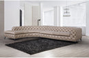 DIvani Casa Kohl Contemporary Tan Curved Shape Sectional Sofa w/ Chaise