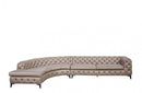 DIvani Casa Kohl Contemporary Tan Curved Shape Sectional Sofa w/ Chaise